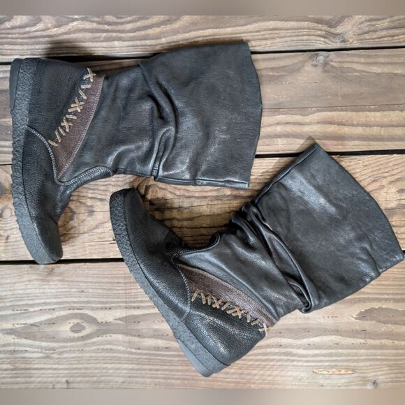 Think! Black Leather Winter Boots 37 - Picture 2 of 8